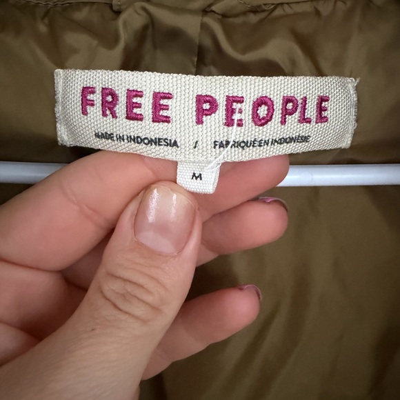 Free People Men's Olive Green Hooded Puffer Jacket - Picture 2 of 5